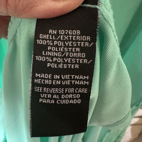 R & K Women's Size 18 Mint Green Lined Lace Knee Length Sheath Dress Cocktail - Picture 8 of 9